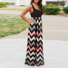 Load image into Gallery viewer, Striped Design Long Boho Dress